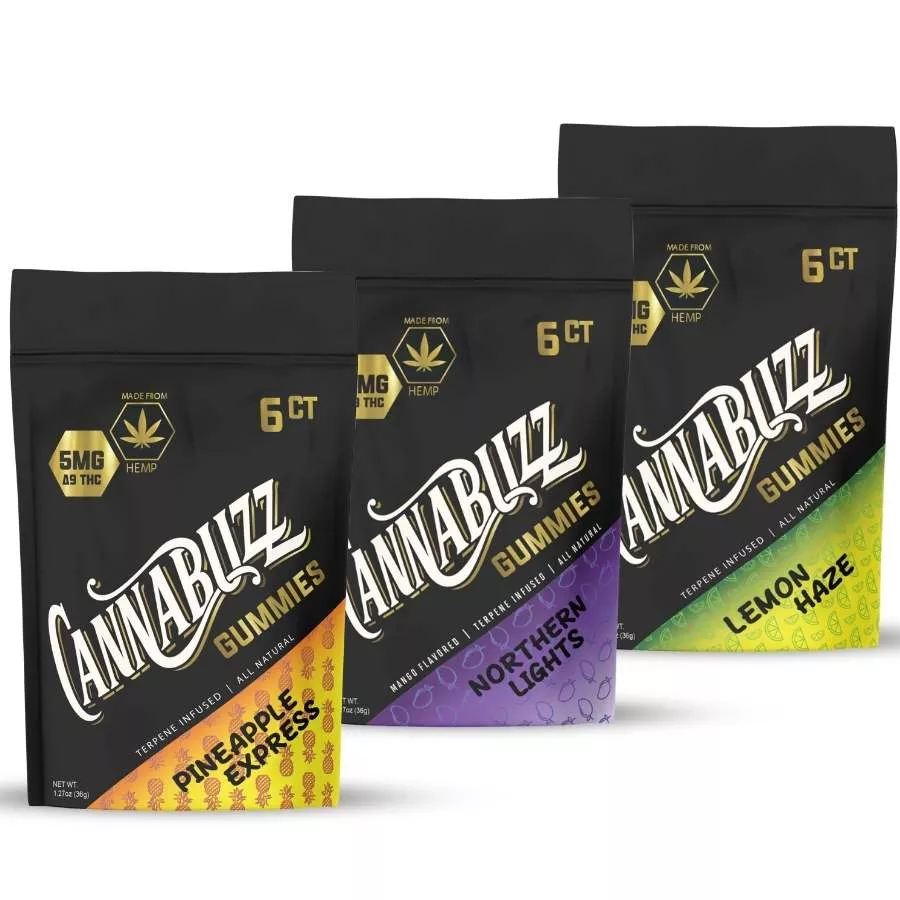 5mg THC Gummies Variety Pack - 3x 6ct Packets
