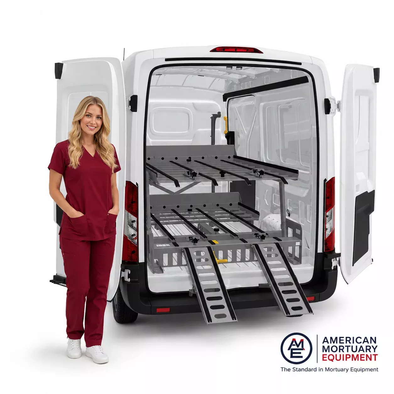 AME-DD4000 Double-Deck Casket Transporter | Cargo Van Deck System