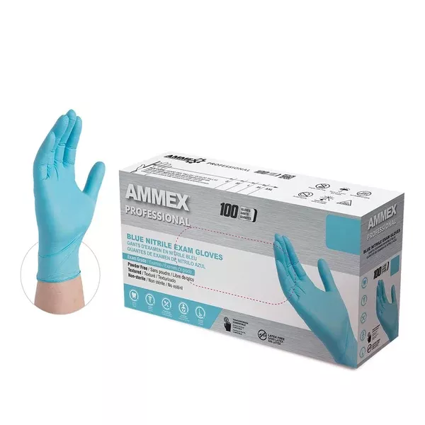 AMMEX PROFESSIONAL Exam Grade Nitrile Gloves (Powder Free | Latex Free) 100/Box