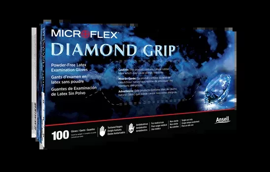 ANSELL MICROFLEX Diamond Grip MF-300 POWDER-FREE LATEX EXAM GLOVES(100/box)