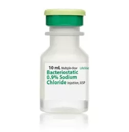 Bacteriostatic 0.9% Sodium Chloride (10 mL bottle)