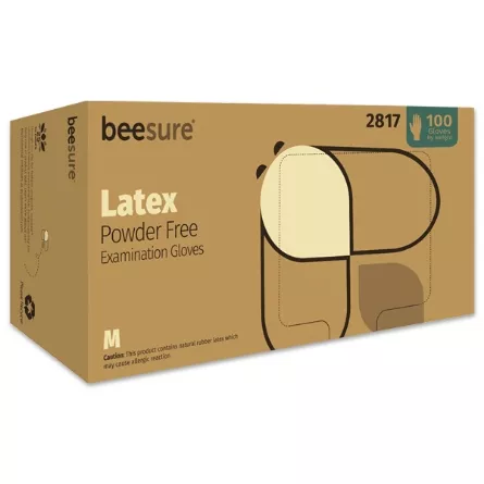 BeeSure Latex Gloves - 100/bx