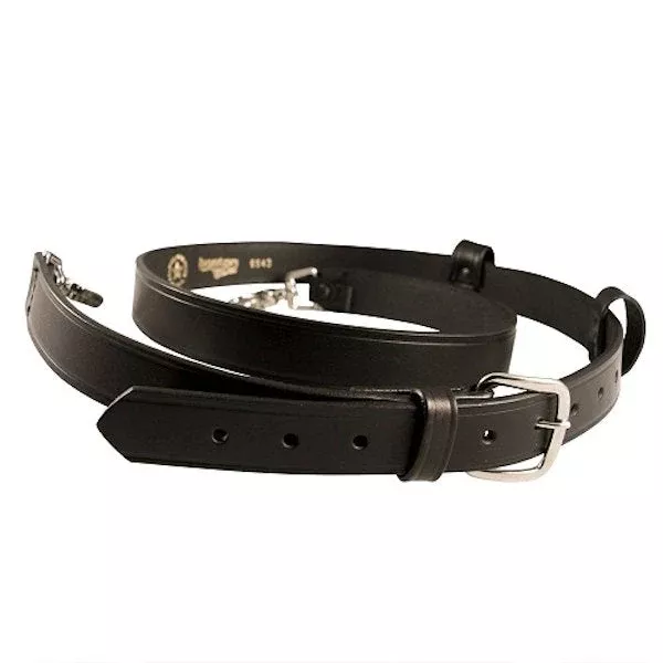 Boston Leather Radio Strap, 8" Longer - Black