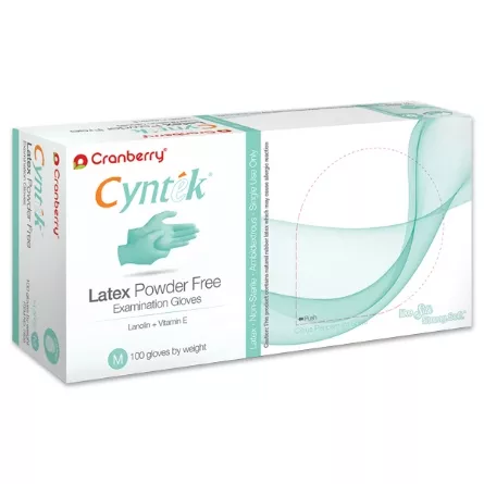 Cranberry Cyntek Latex Gloves - 100/bx