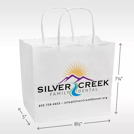 Custom White Shopper - Boutique Small - 100 CT