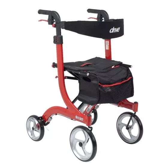 Drive Nitro Tall Euro-Style Aluminum 4 Wheel Walker Rollator