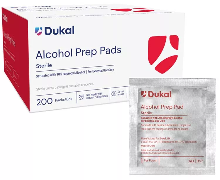 Dukal Alcohol Prep Pads, Sterile
