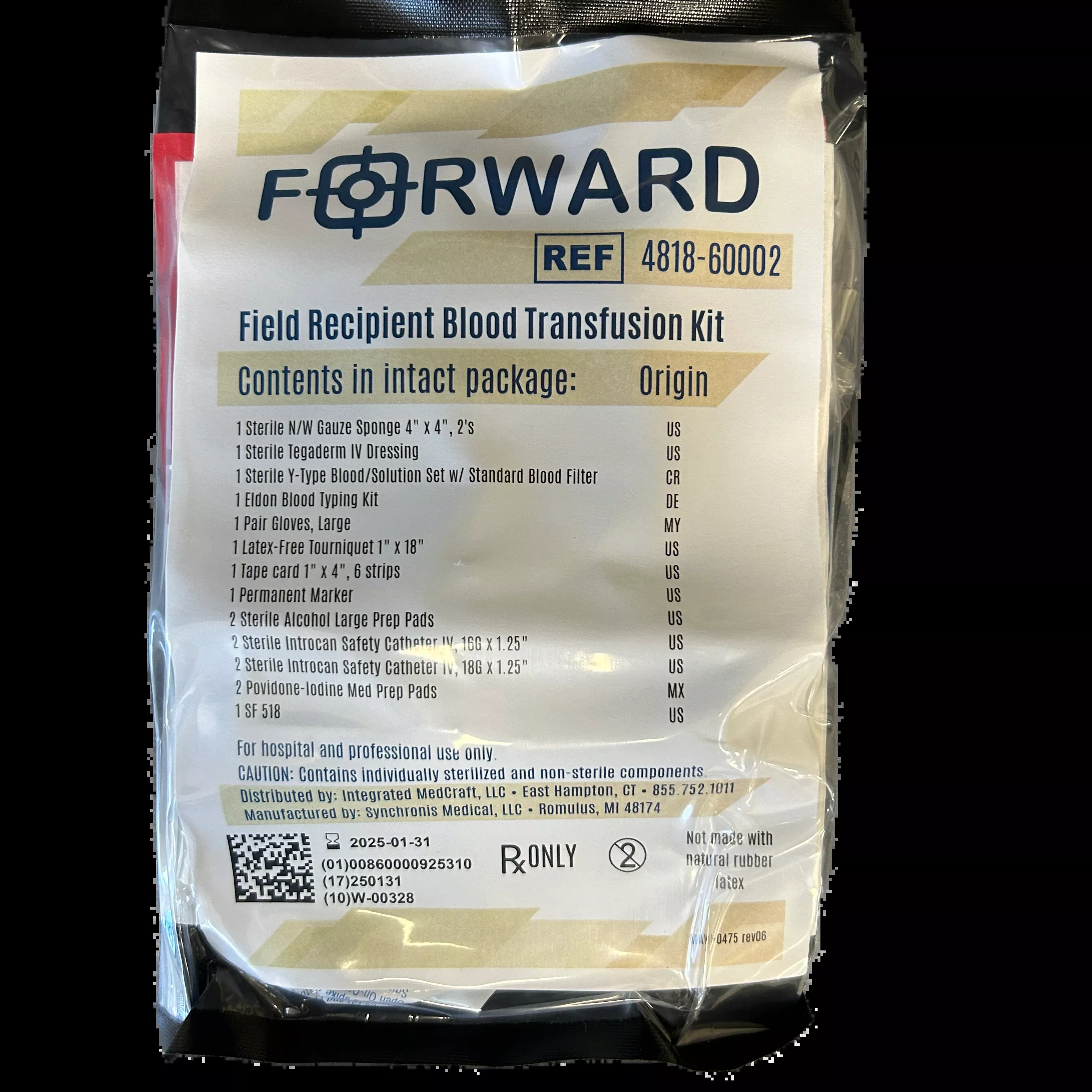 FORWARD Recipient Blood Transfusion Kit