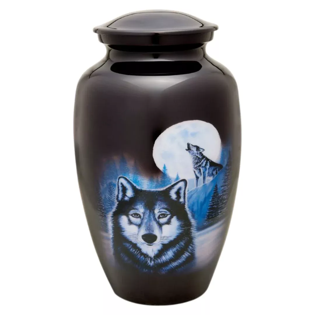 Full Moon Wolf Artist Urn