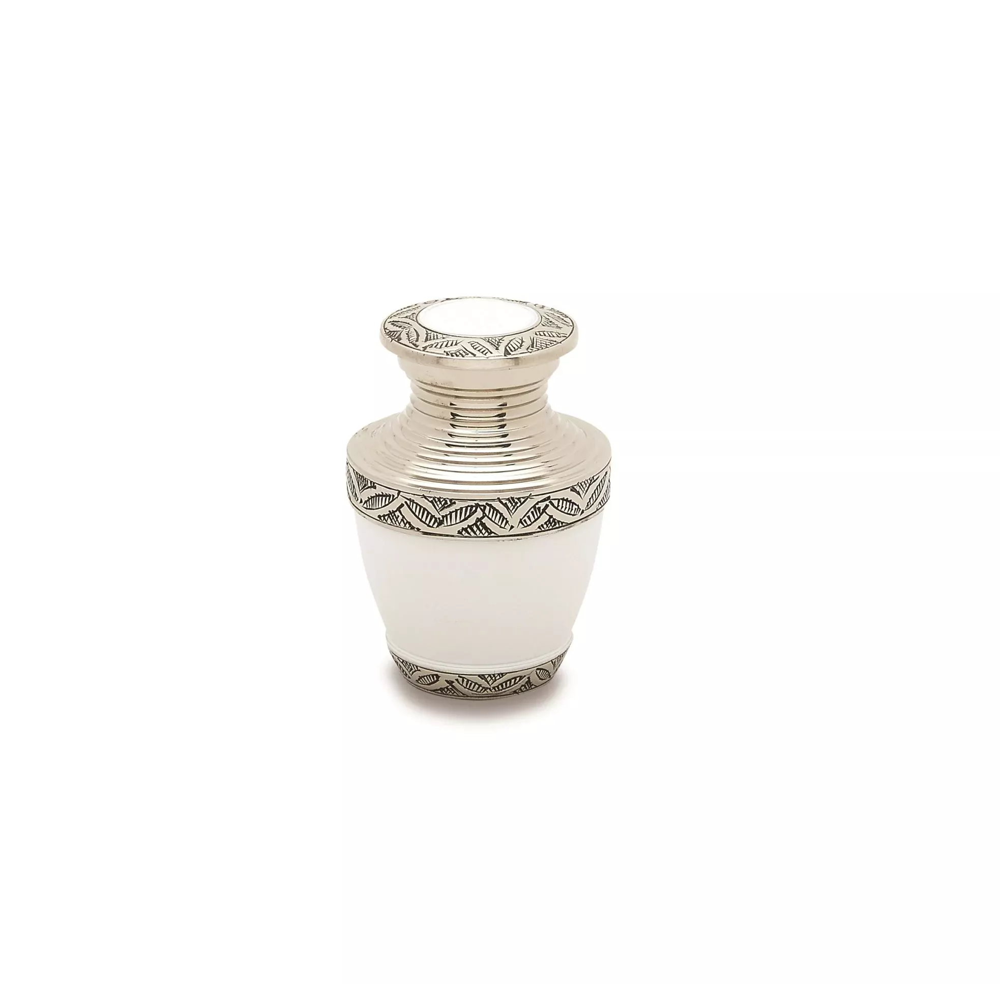 Grecian White Brass Keepsake Urn