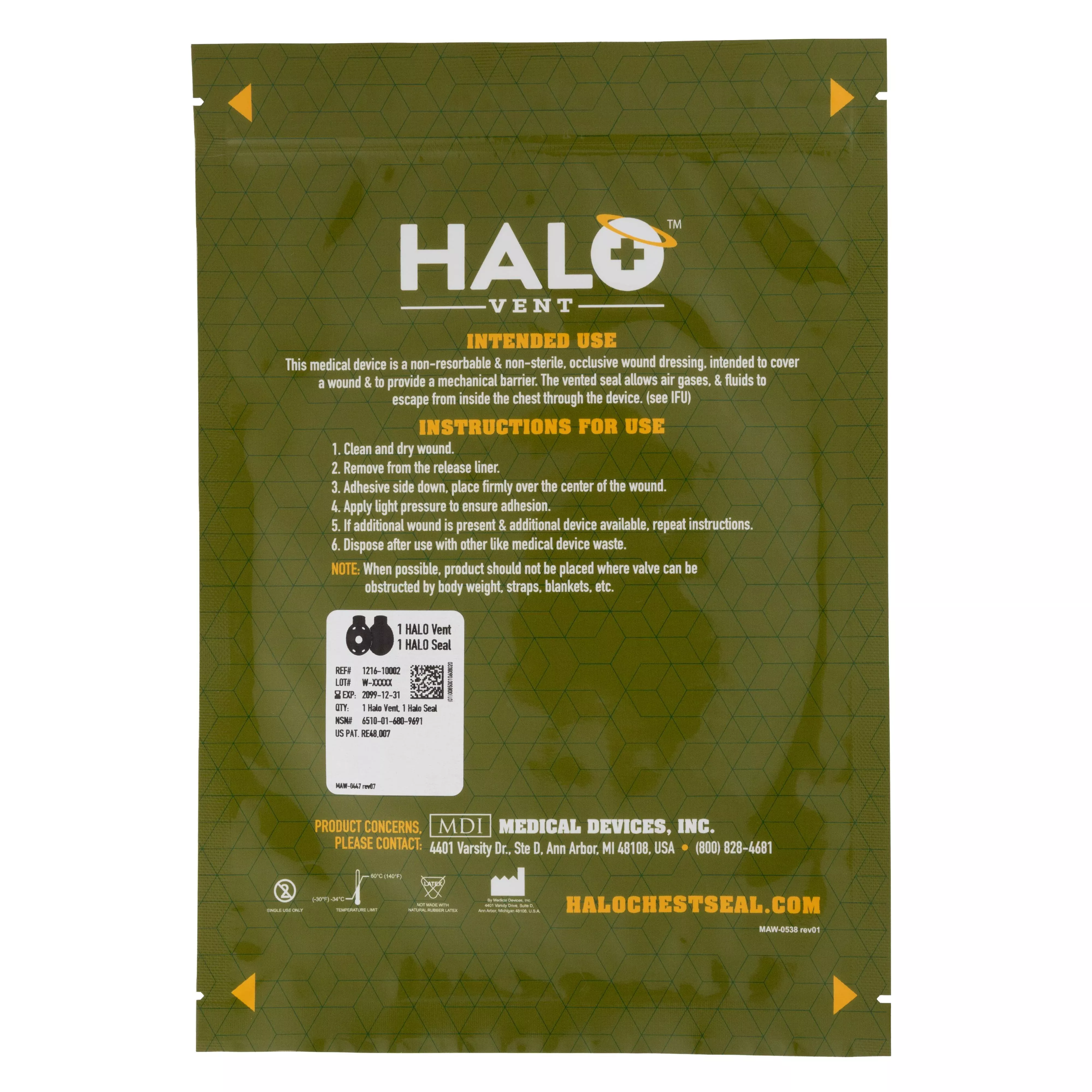 Halo Vent Combo Pack, Flat package 10.75 x 7.5