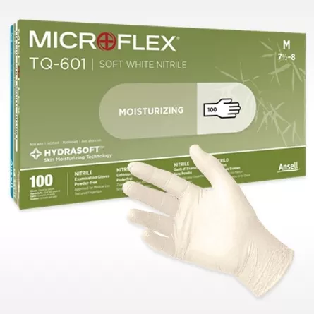 MicroFlex Hydrasoft White Nitrile Glove - 100/BOX