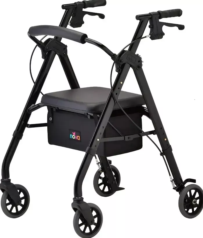 Nova Medical Star 6 Rollator Rolling Walker with Extra Wide Backrest