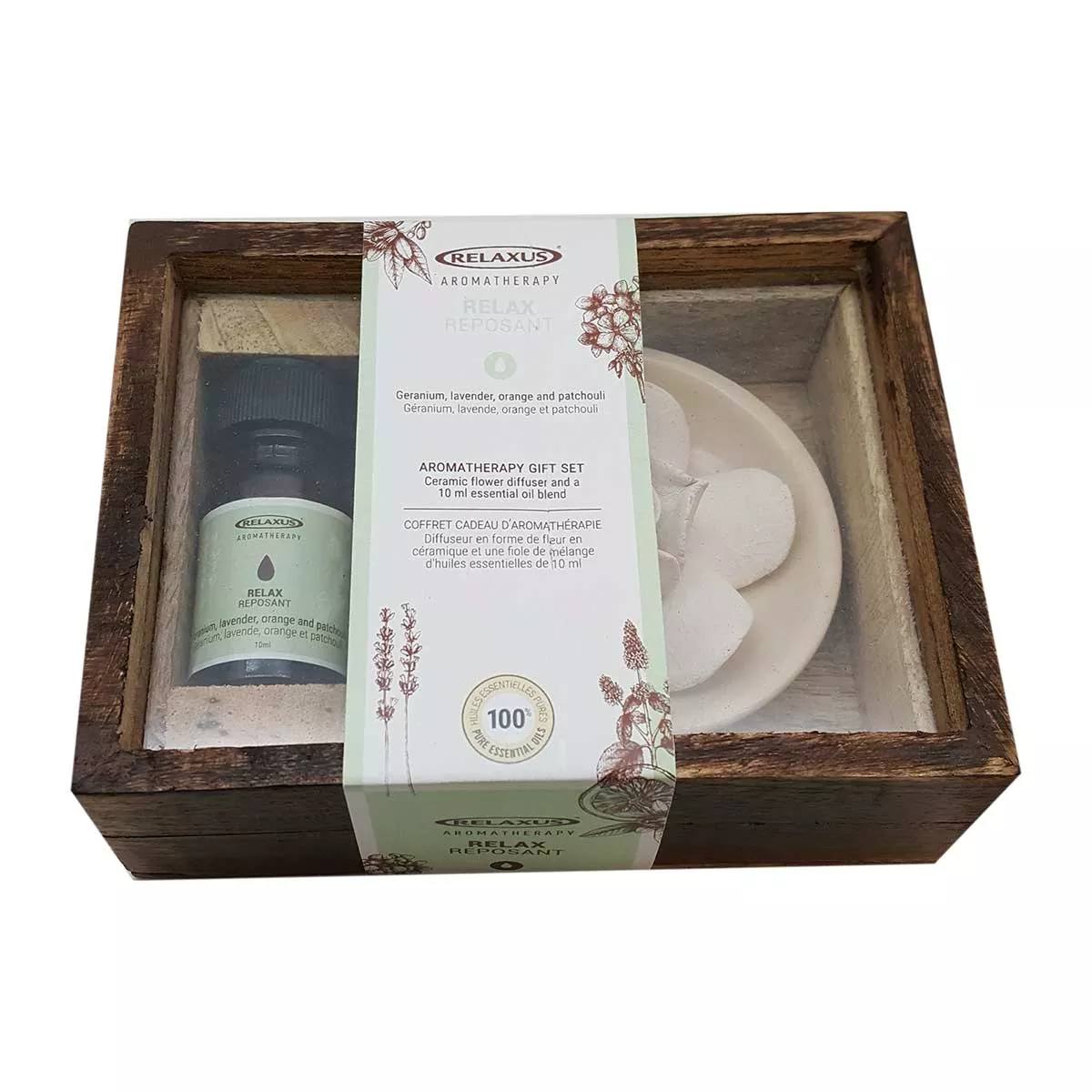 Relaxus Essential Oils Gift Set & Ceramic Diffuser