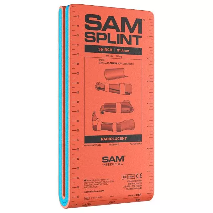 SAM Splint 36 inch Orange / Blue Flat Fold CS/60, EA